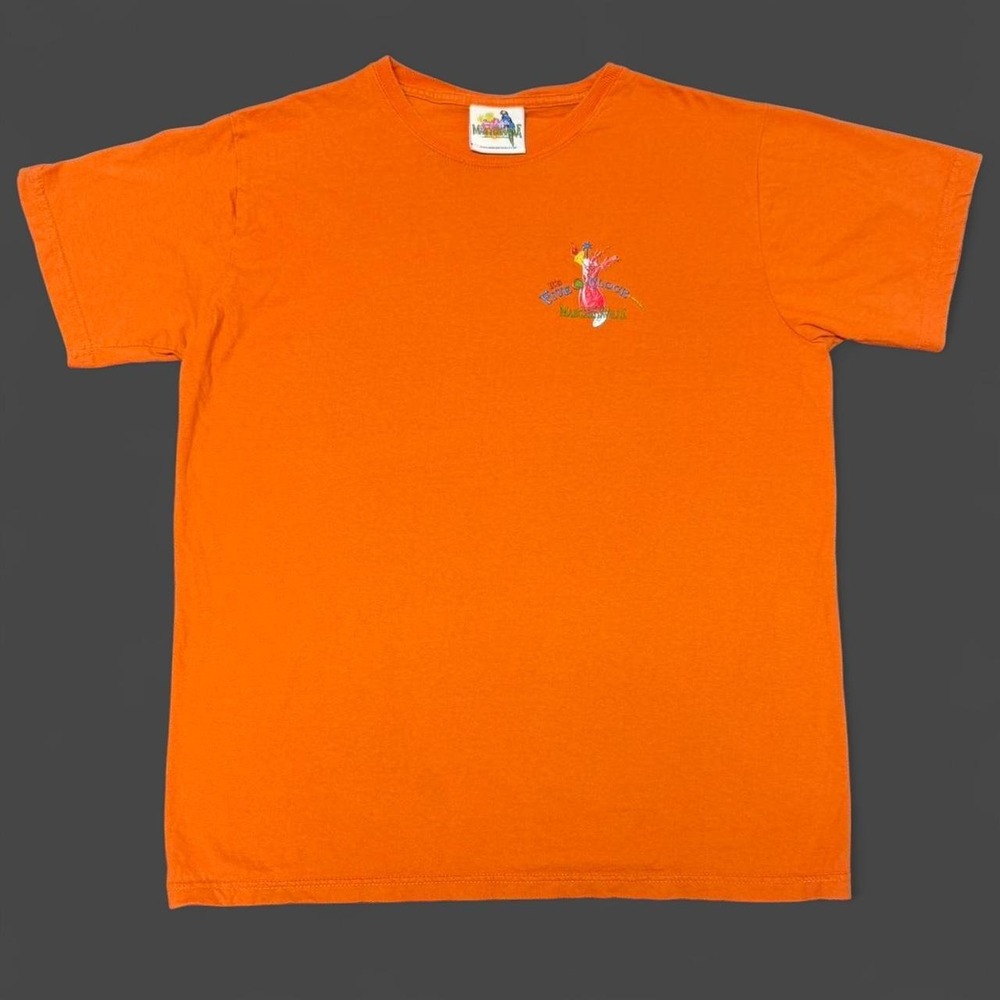 Vintage Jimmy Buffett Margaritaville Las Vegas Orange T-Shirt Y2K 23x28 Large XL